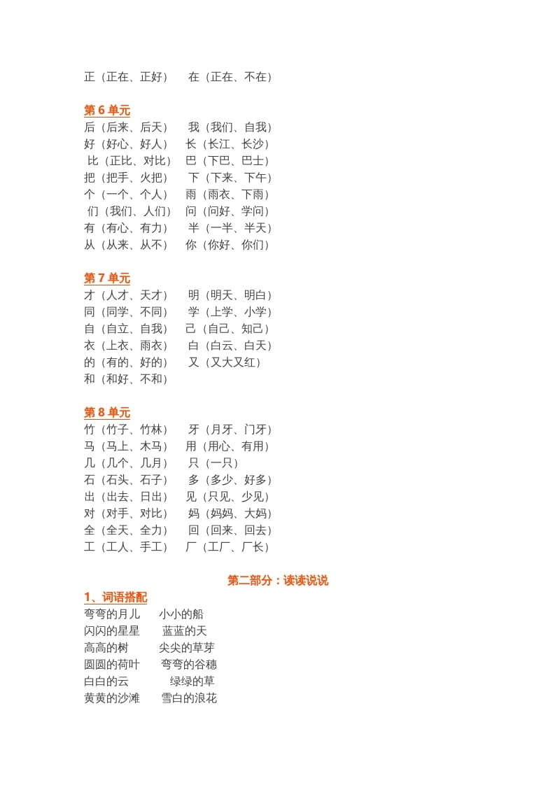 图片[2]-一年级语文上册部编本：统编期末复习知识点汇总（部编版）-领航学科网