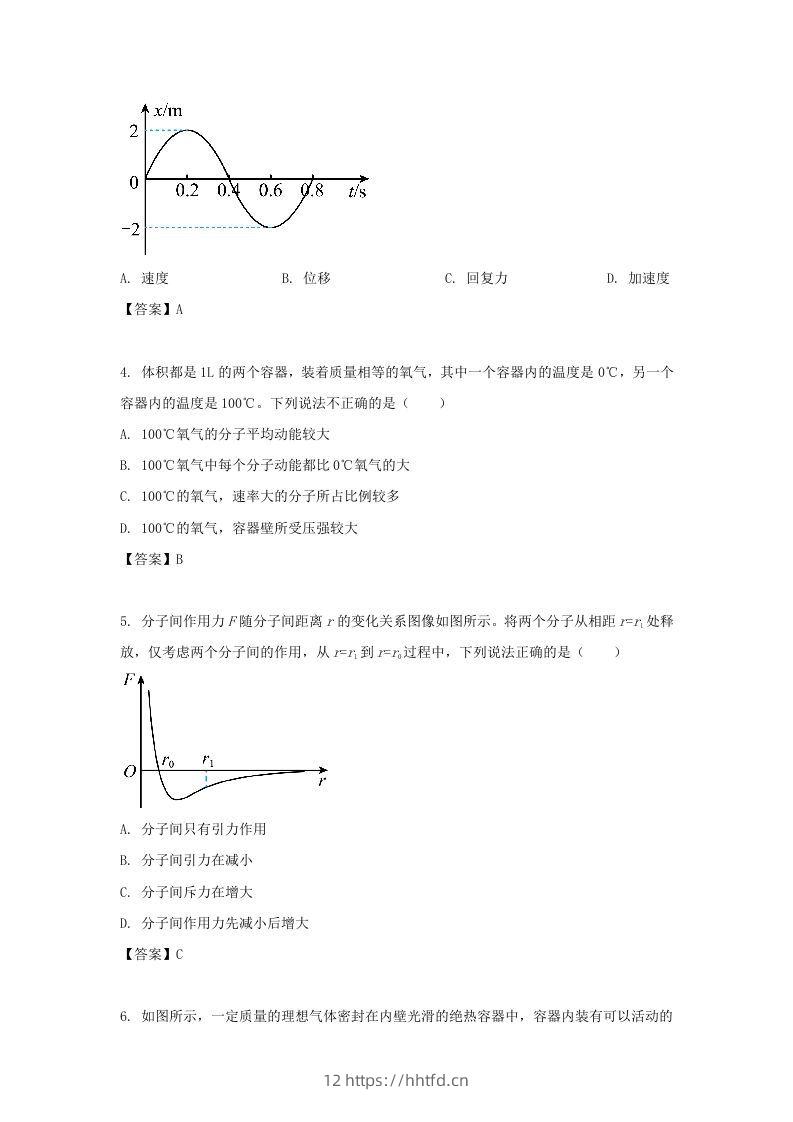 图片[2]-2020-2021年北京市昌平区高二物理下学期期末试题及答案(Word版)-领航学科网