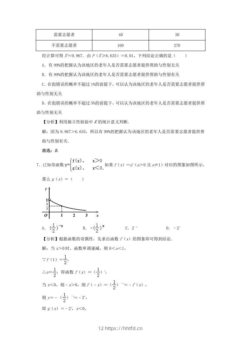 图片[3]-2020-2021年北京市昌平区高二数学下学期期末试题及答案(Word版)-领航学科网